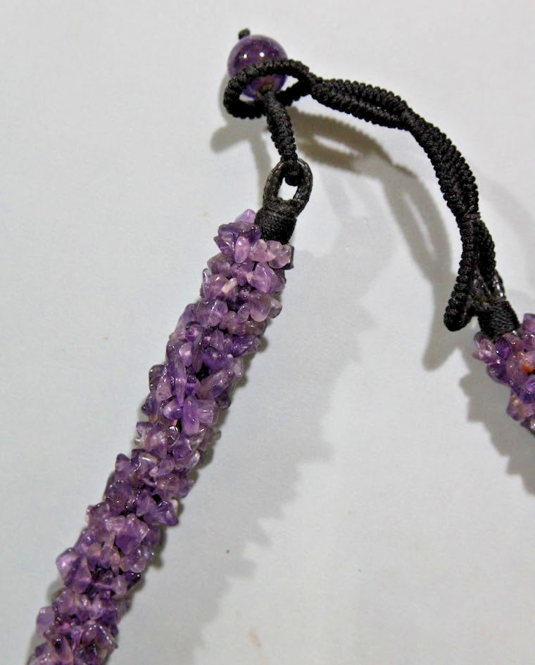 Vintage Natural Amethyst Chip Statement Necklace Bracelet Hoop Earrings Jewelry