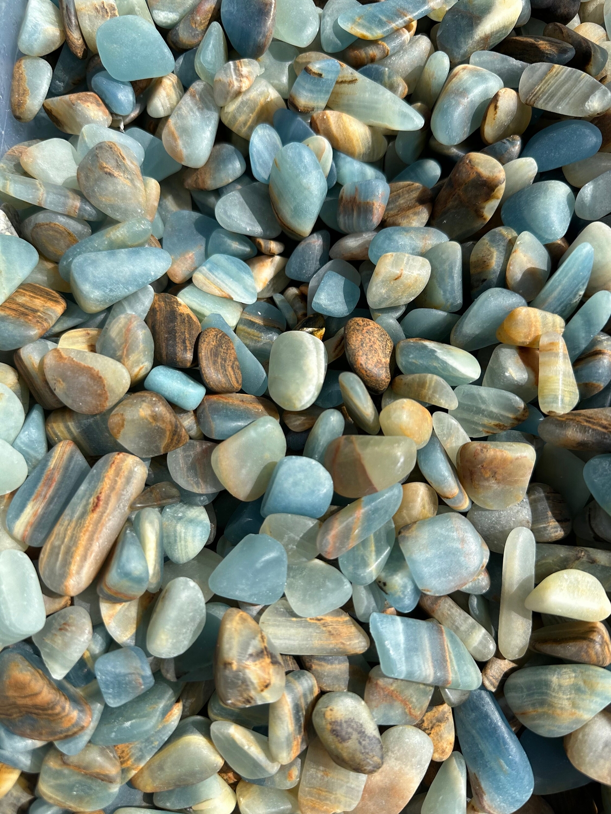 Lemurian Aquatine Calcite (Tumbled, Not Polished), Blue Calcite from Argentina