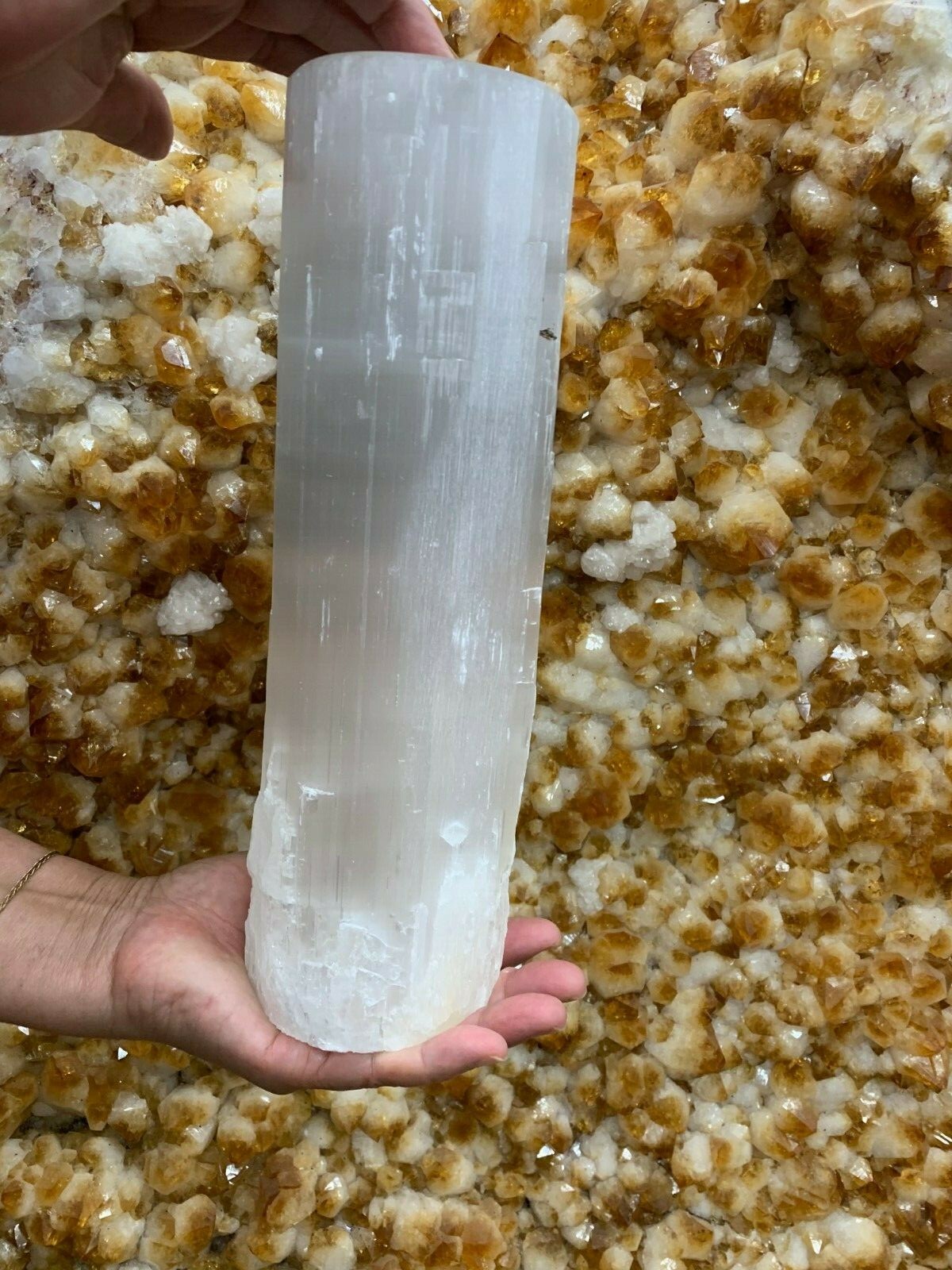 Selenite Cylinder Lamp, Amazing Space hamonizer Healing Crystal, You Choose Size