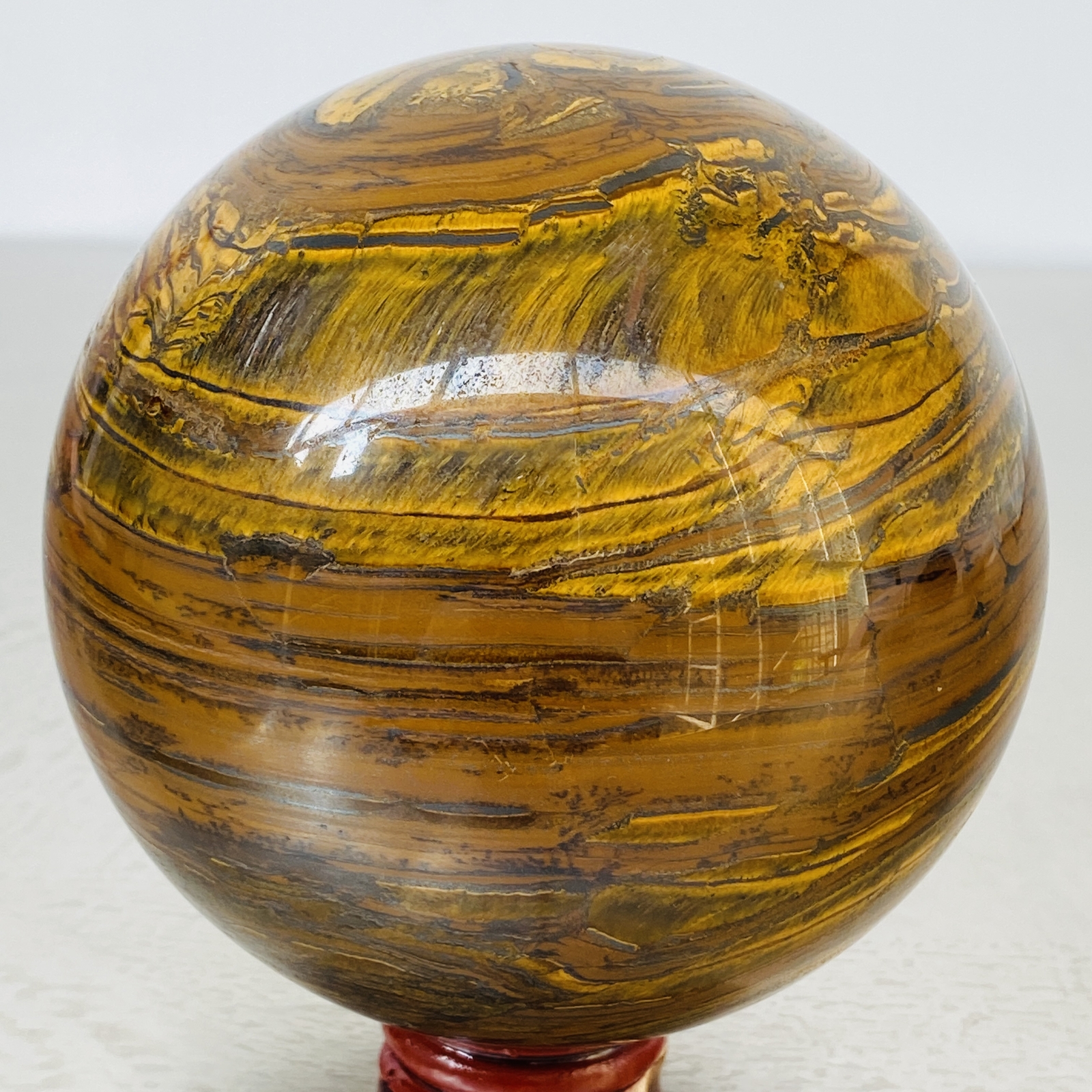 Natural Tiger Eye stone ball quartz crystal ball Reiki healing 1980G