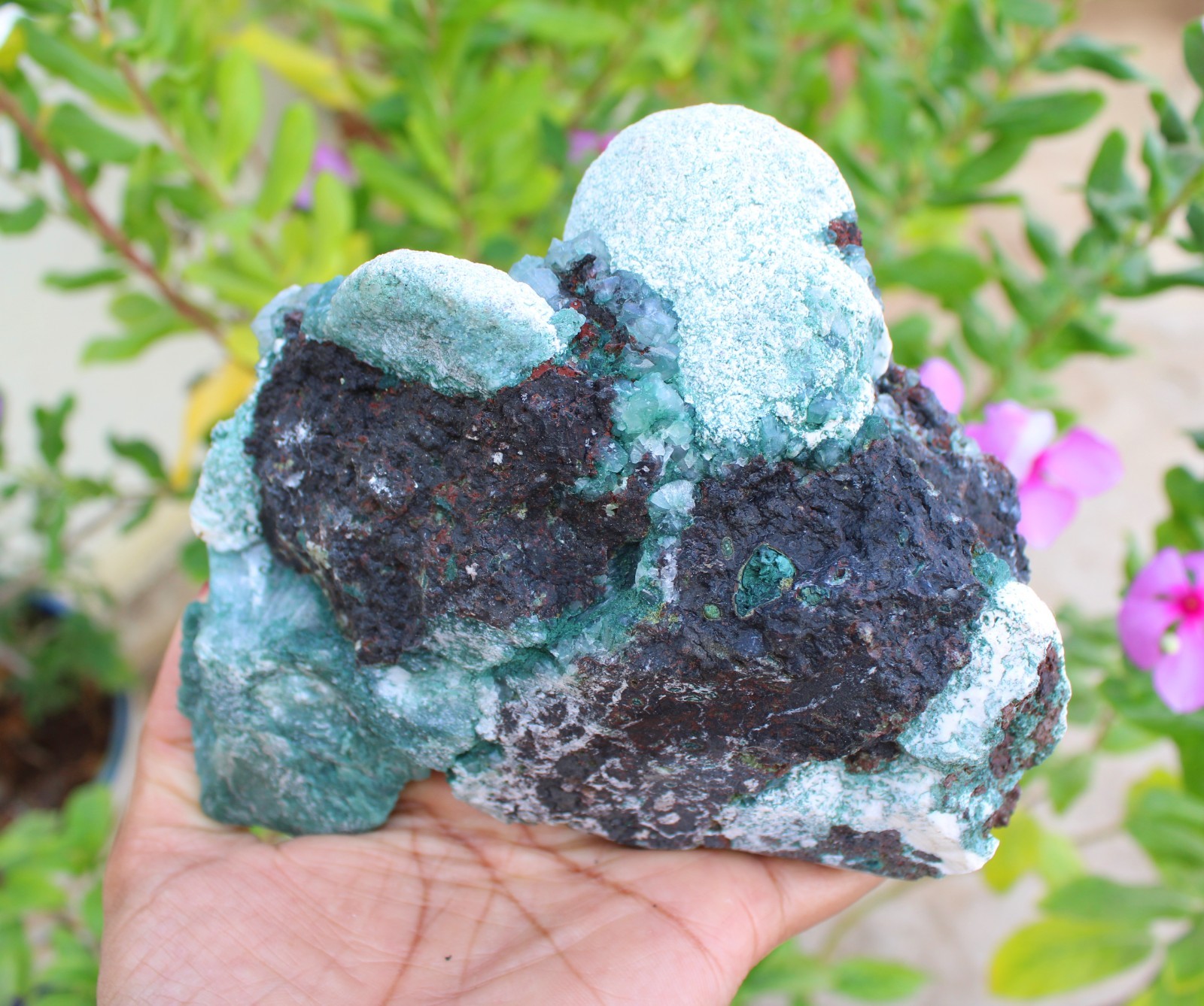 JULGOLDITE w/ GREEN APOPHYLLITE CRYSTAL , STILBITE ON MATRIX MINERALS SPECIMEN
