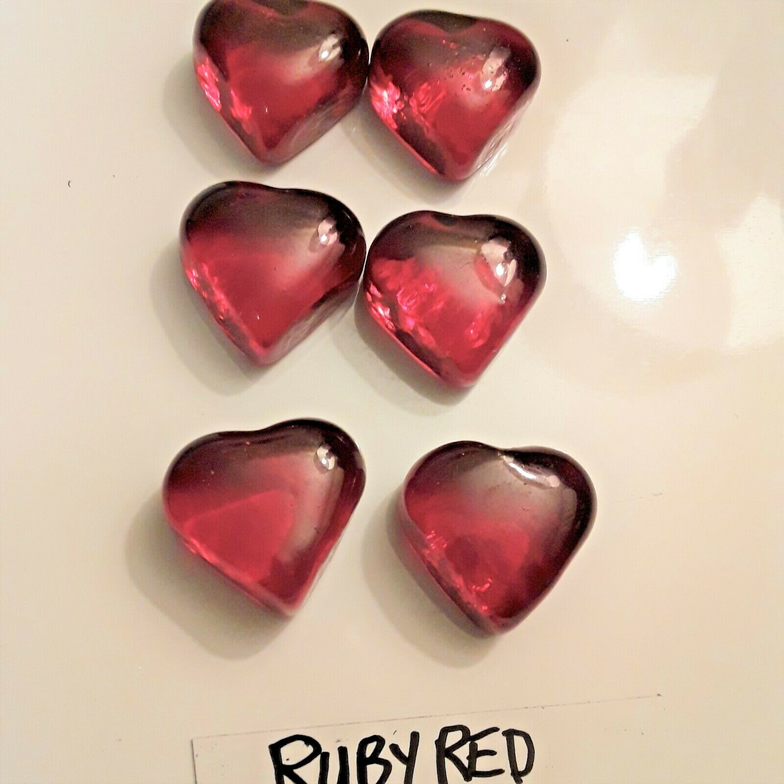 Gratitude Stone – Glass Heart Token Love Gift COLORS or CLEAR !