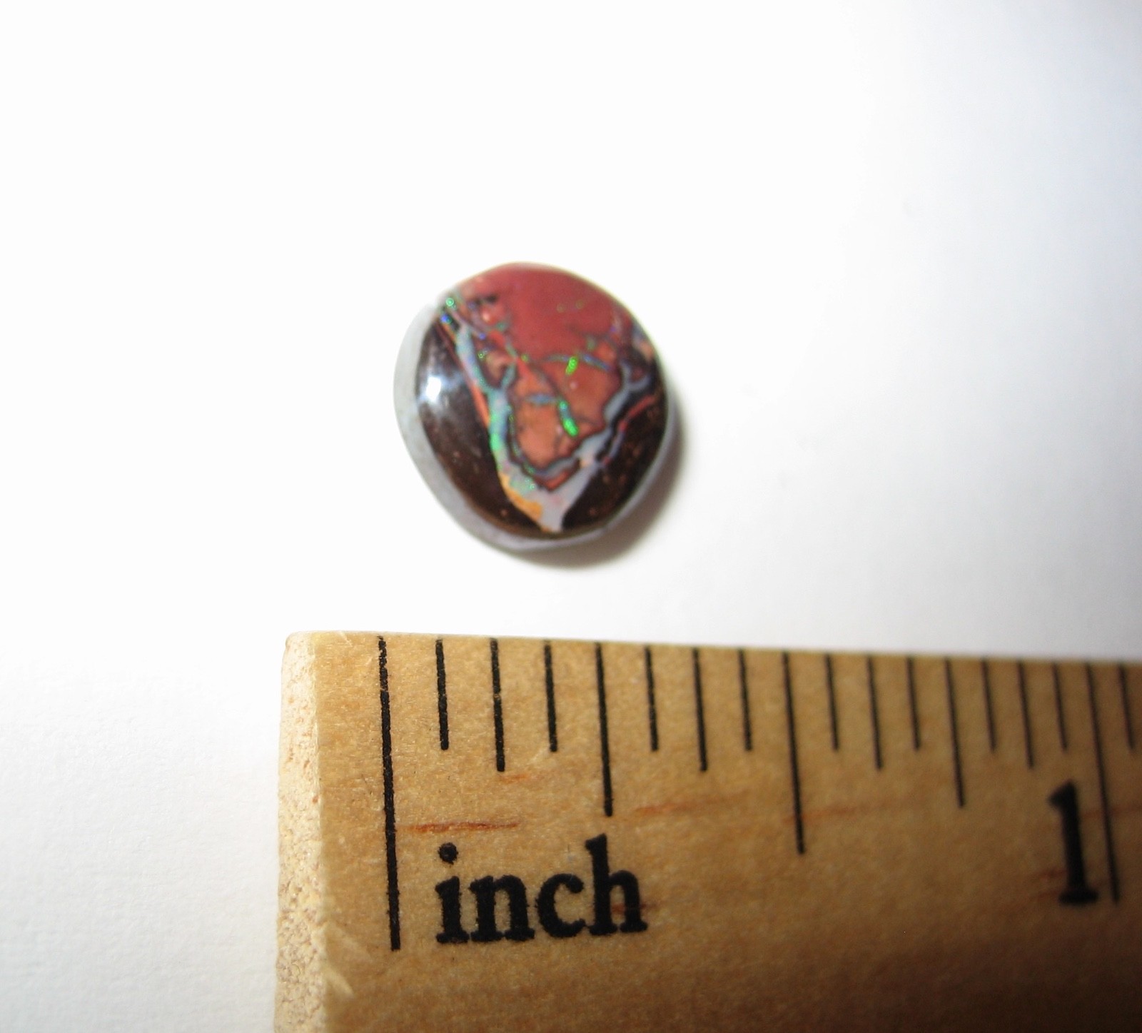8mm POLISHED ROUND BOULDER OPAL CRYSTAL STONE CABOCHON FROM AUSTRALIA 1.65cts *1
