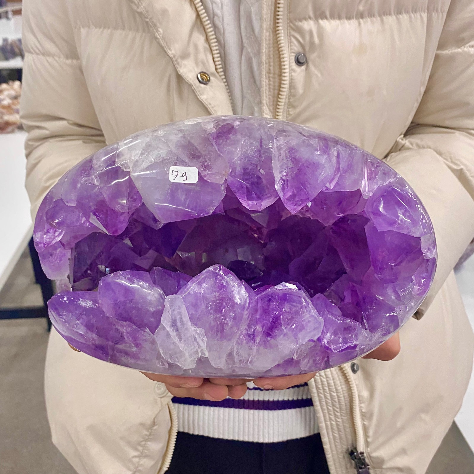 17.41LB Large Natural Amethyst geode quartz cluster crystal specimen Healing