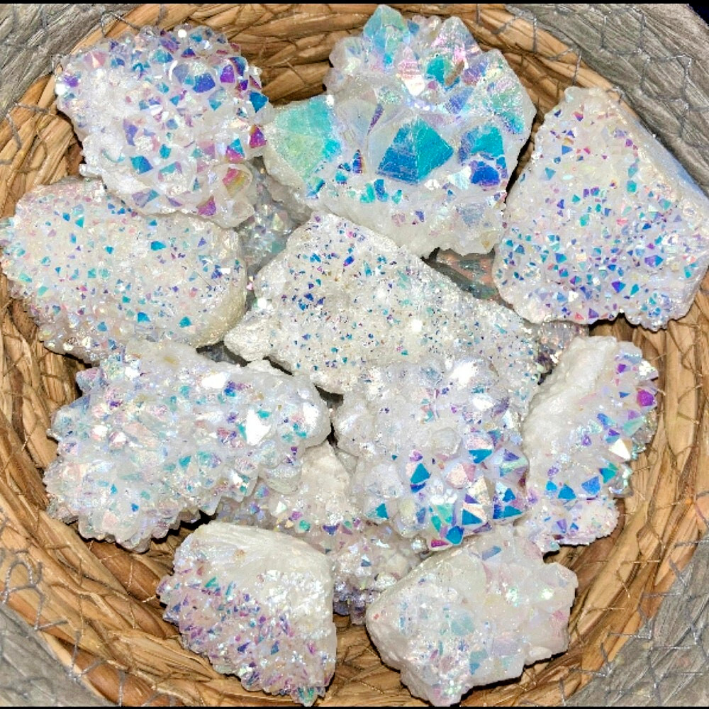 Wholesale Lot 1 Lb Raw Angel Aura Quartz Crystal Healing Cluster Gift Quality