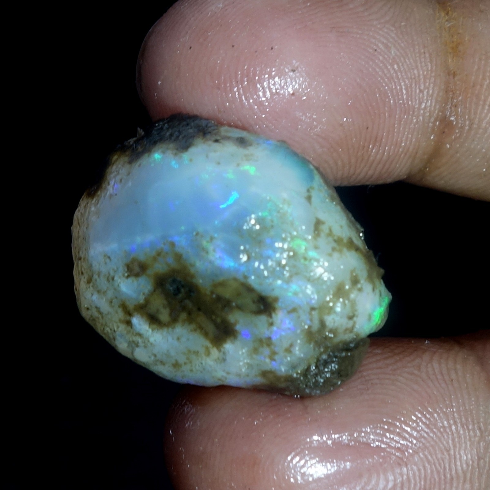 AA+ Ethiopian Oli Opal Rough Entreated Welo Opal Multi Fire Color Flash 36.30Cts