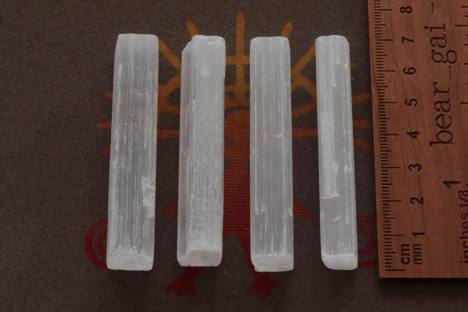 4 x Selenite Cut Pieces from Morocco 64g 66mm-66.7mm