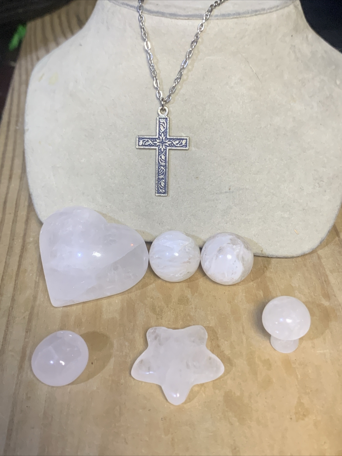 healing crystals set Jewelry Cross Necklace Clear Quartz Carvings,Agate B111