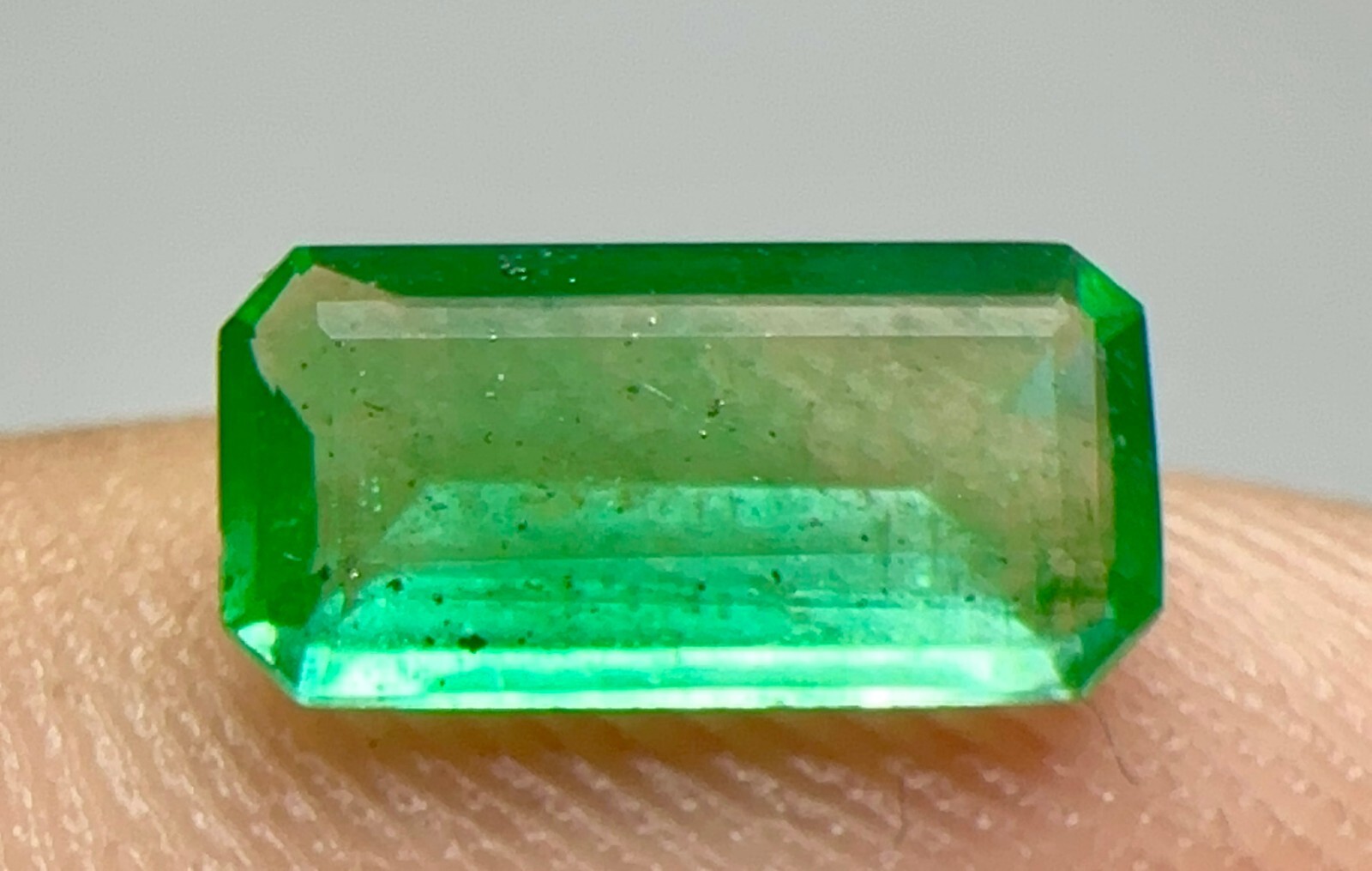0.65 Ct WOW Top Green Eye Clean Emerald Cut Gemstone From Pakistan.
