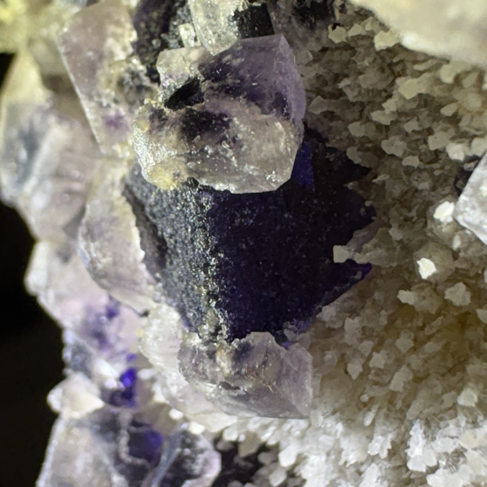 Large Phantom Fluorite on Quartz Cluster Natural Raw Crystal Rare Specimen Heal