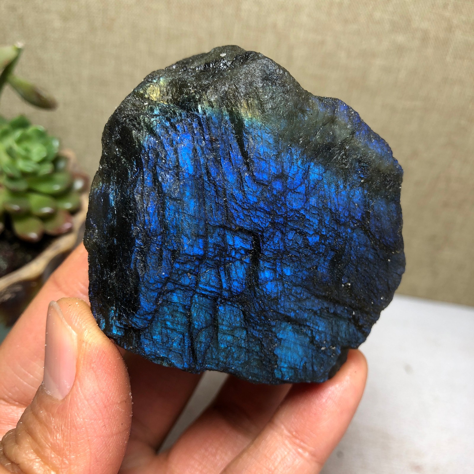 57mm Natural Labradorite Crystal gemstone rough original Specimen 138g A4208