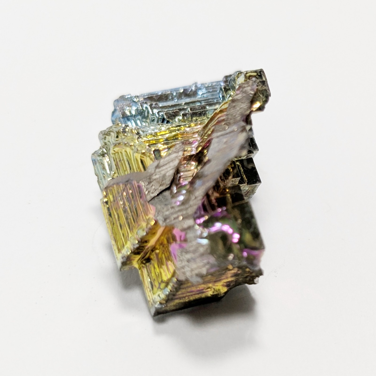 Bismuth rainbow iridescent crystal cluster mineral specimen 27 grams 44mm long