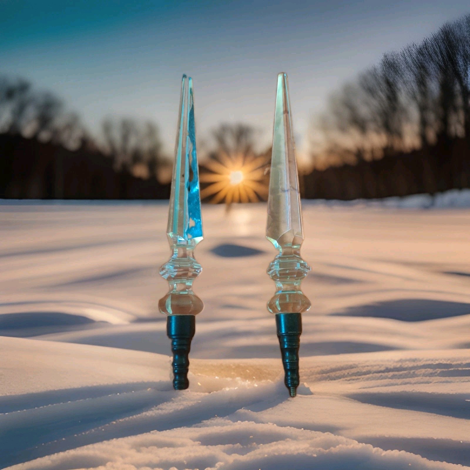 2 Spear Prism 100 Yr. Old French Crystals
