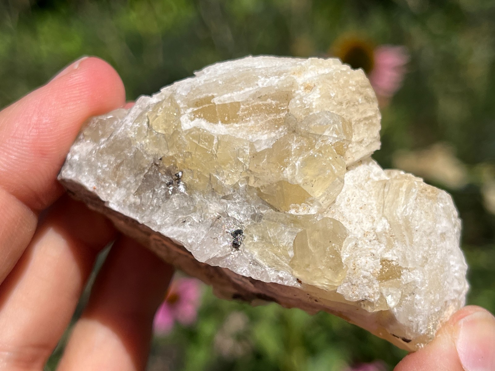 Witherite on Fluorite – Minerva No. 1 Mine, Cave In Rock, Hardin Co., Illinois
