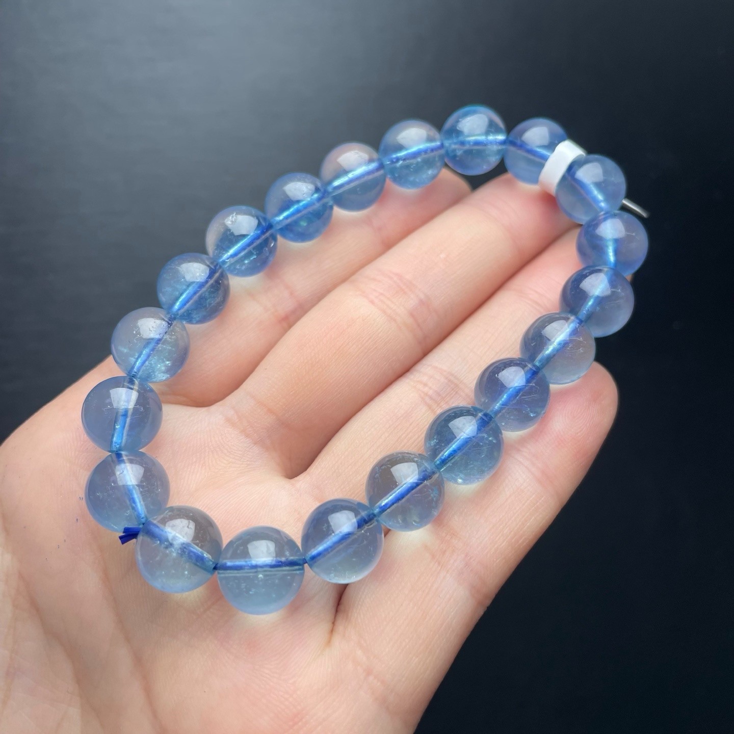 10mm Natural aquamarine Bead Bracelet Reiki Crystal Quartz Healing Decorate 1pc