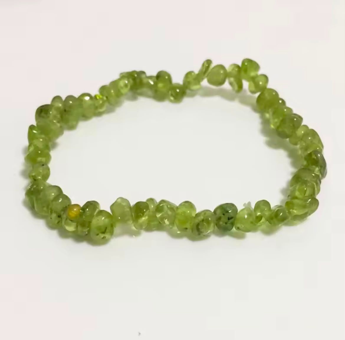 Natural Peridot Chip Beads Rough Gemstone Bracelet Jewelry August Birthstone