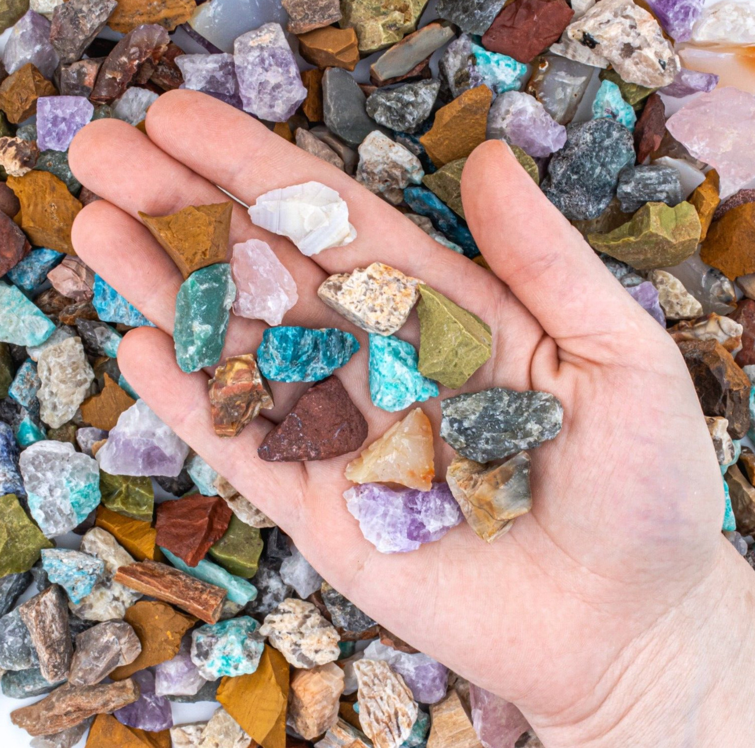 1/2 lb Small Crafters Collection Rough Mix Gem Crystals Natural Jewelry Making