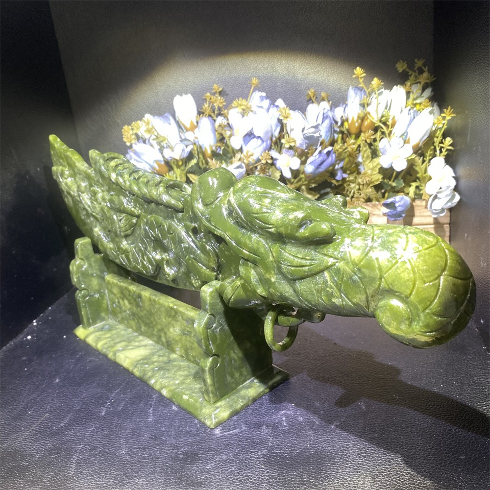4LB 14.9″A+ Natural Xiuyan Jade Broadsword Crystal Heal Carving Quartz Decor