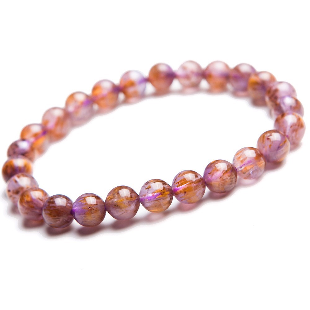 High Quality Natural Quartz Purple Titanium Crystal Bracelet Adult Collectible