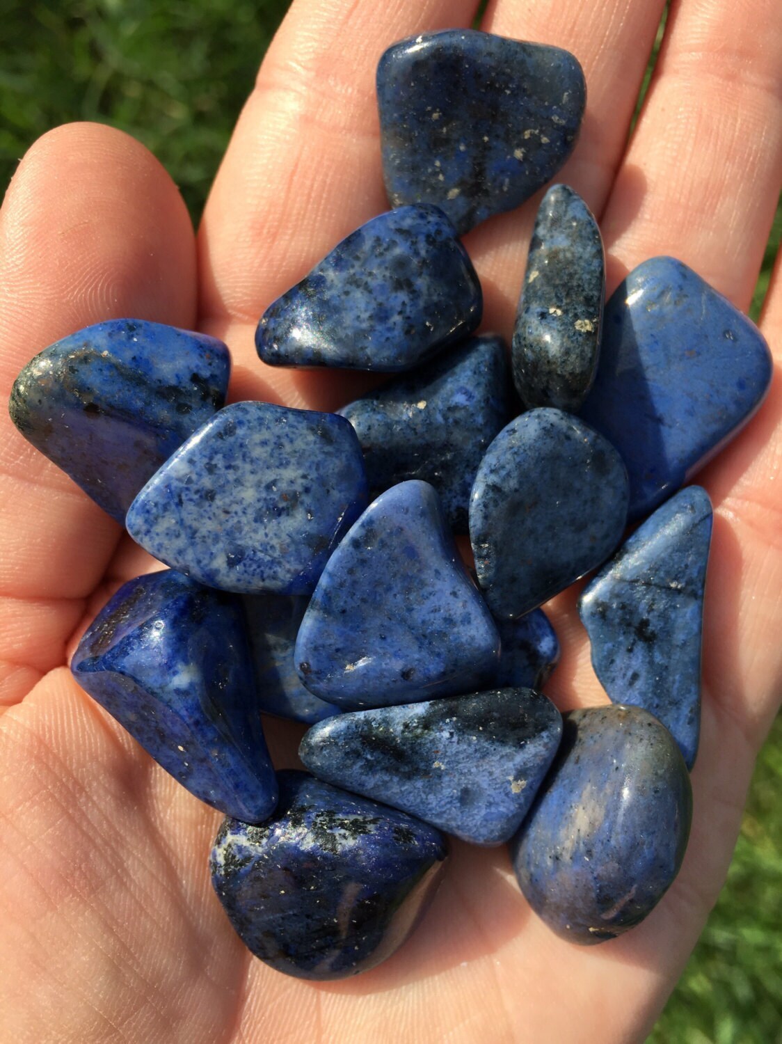 Dumortierite Tumbled Stone, Polished Natural Dumortierite from Mozambique