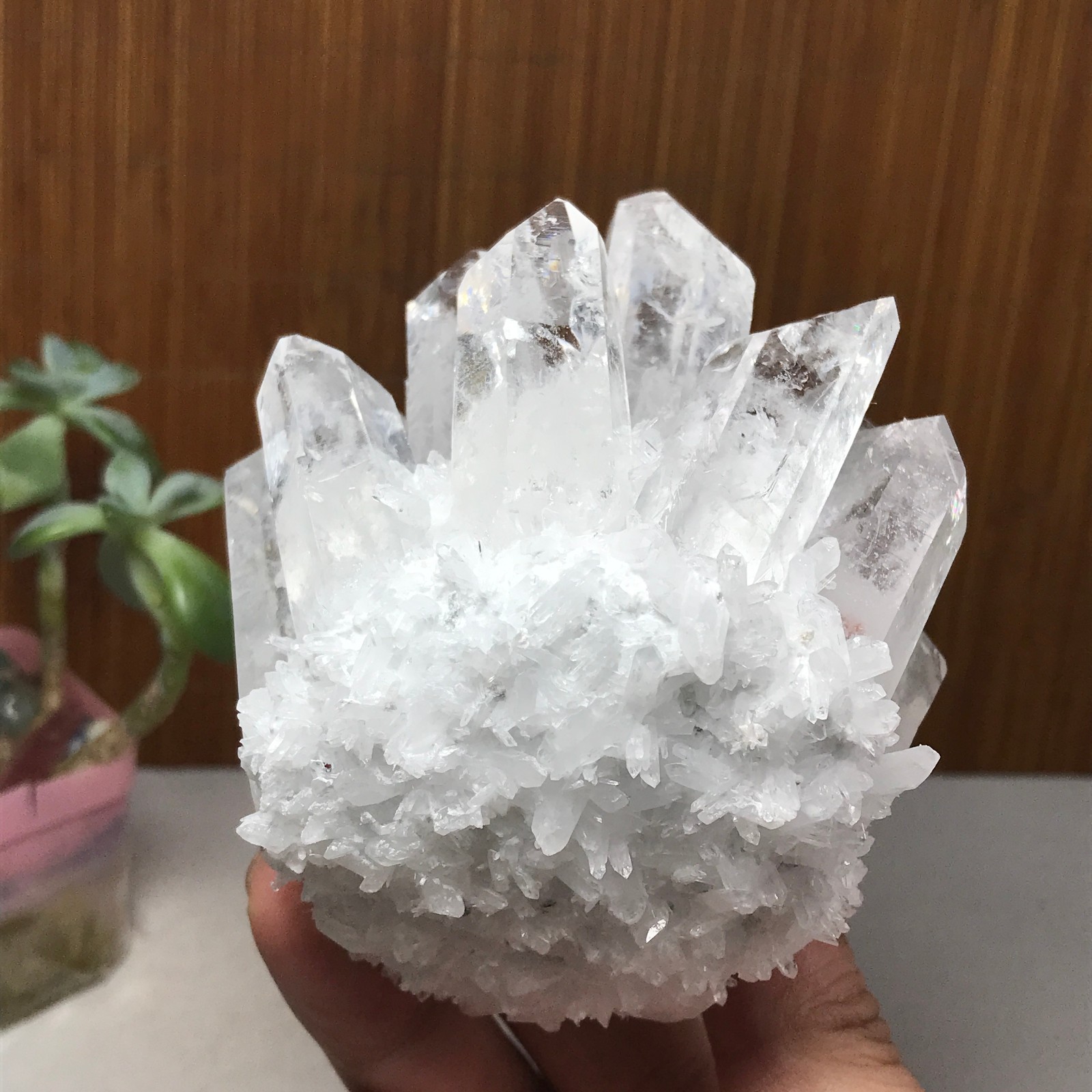 94mm Natural white quartz Crystal ore Silicon Crystal Cluster 540g A1827