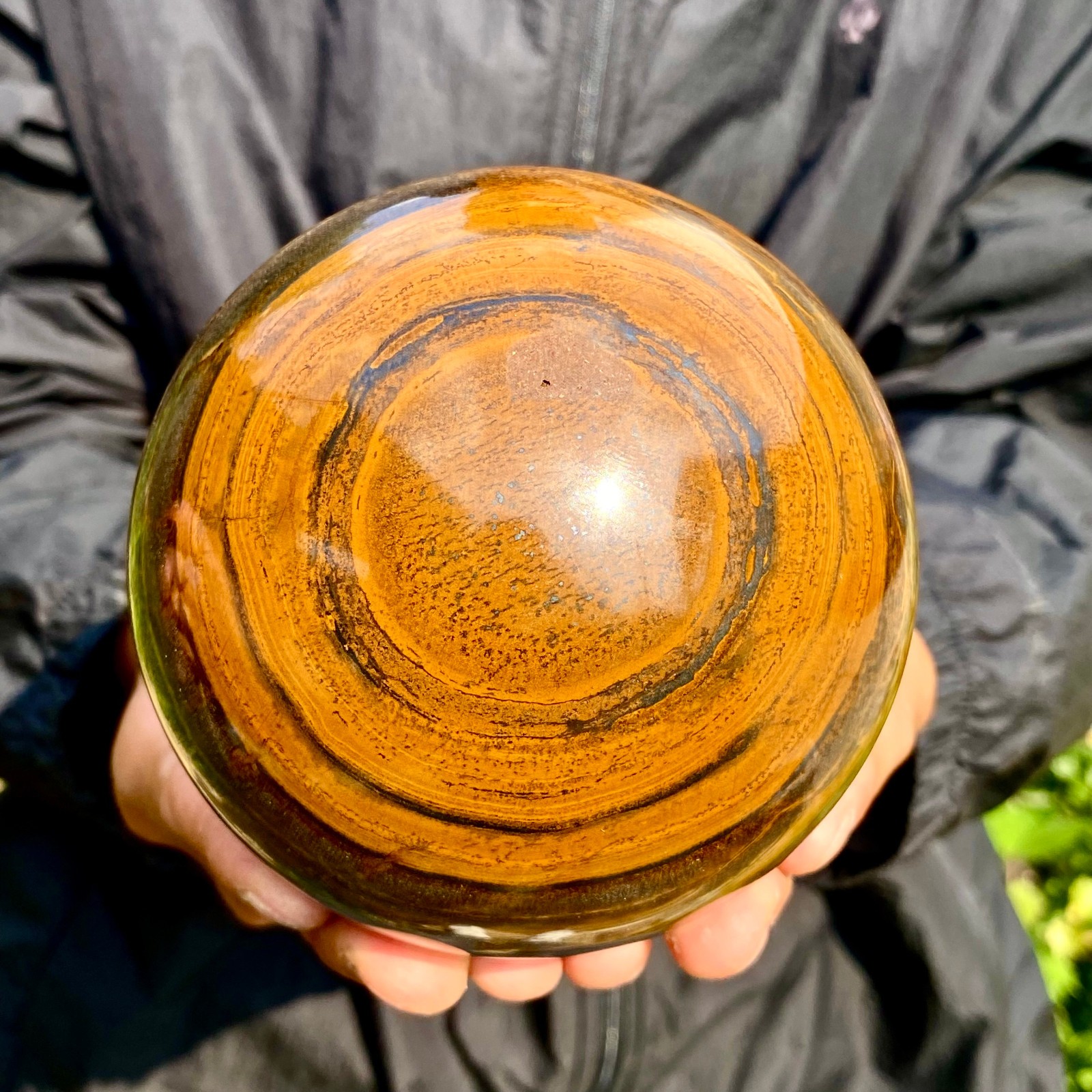 4.03LB Large Natural Tiger Eye Stone Crystal Ball Quartz Healing Sphere Décor