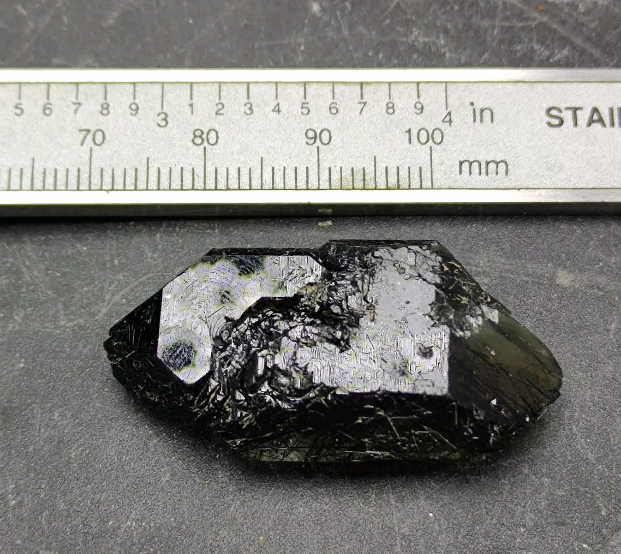 Rebeikite Included Quartz Crystal, Dark Blue Color From KP Pakistan, 11 Grams