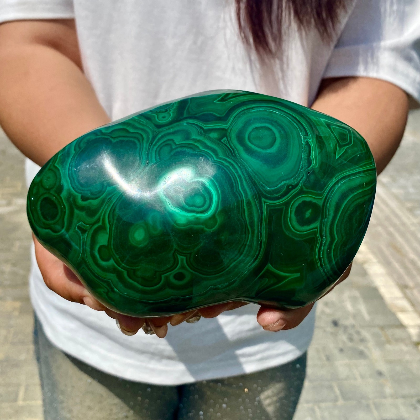 3.43LB Natural glossy Malachite transparent cluster rough mineral sample