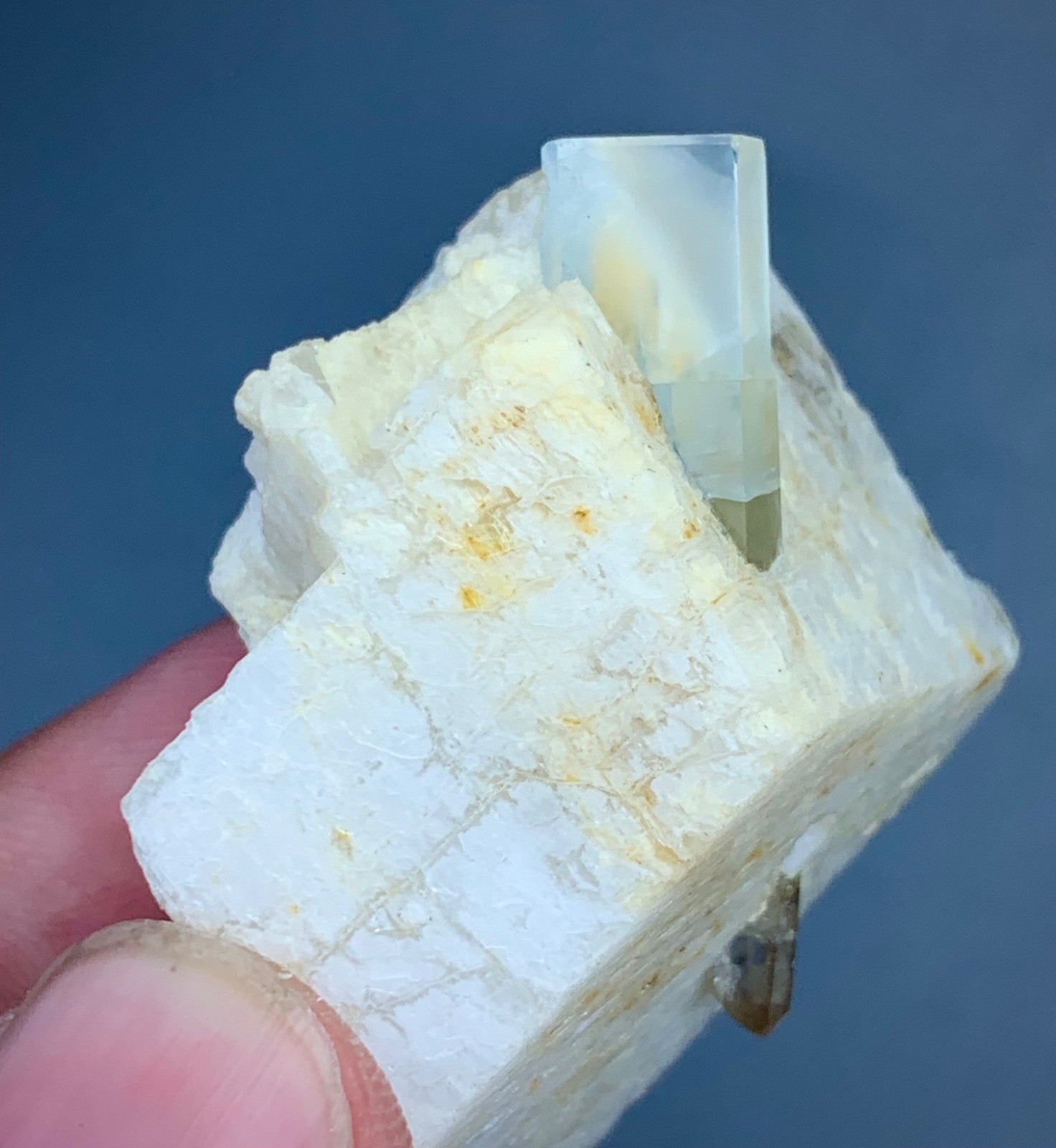 Natural Terminated Aquamarine On Feldspar From Pakistan (32 Grams)