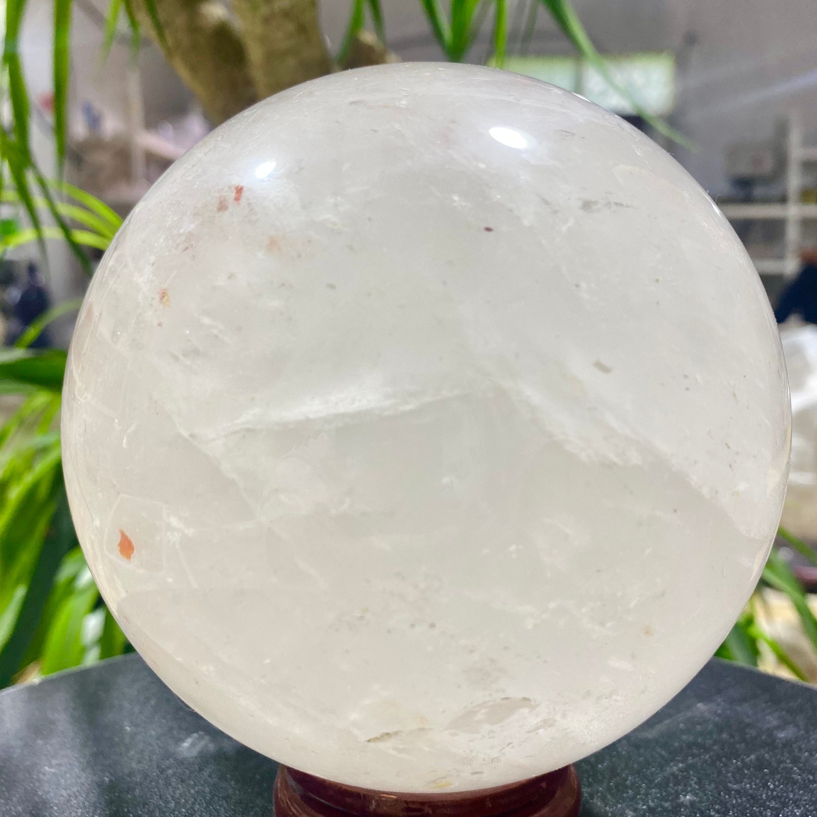 4.62LB white crystal transparent quartz crystal ball Reiki repair