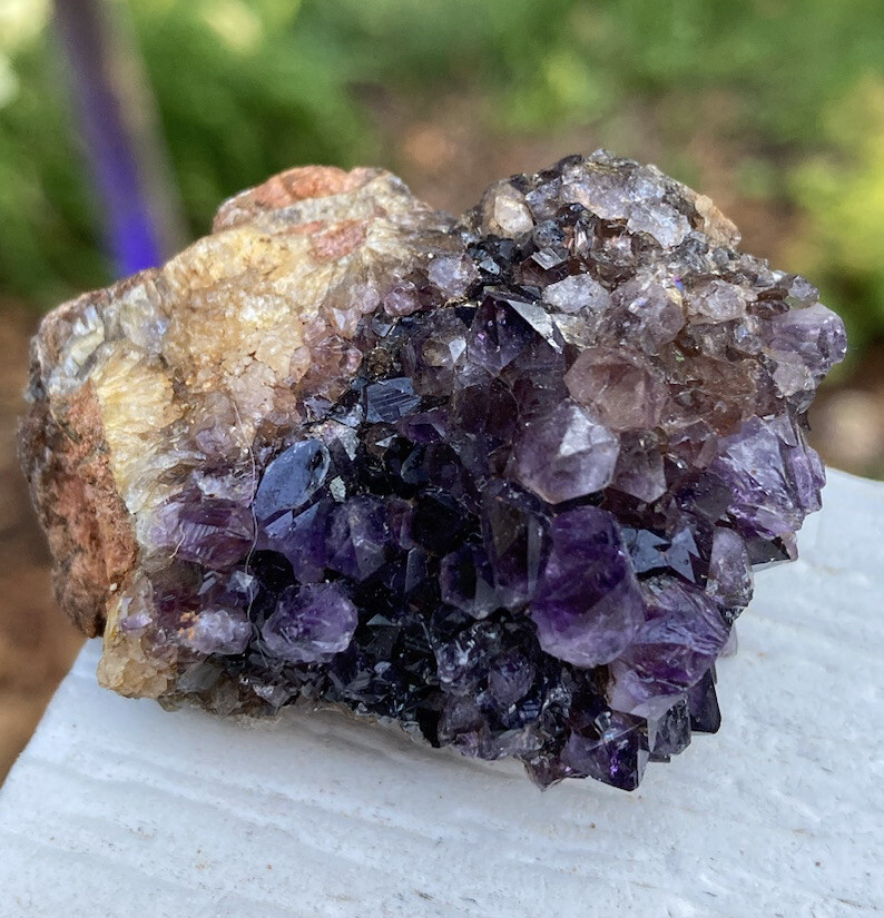 Rare XTRA DARK PURPLE AMETHYST SPIRIT QUARTZ Fairy Cactus Crystal Cluster 1.8″