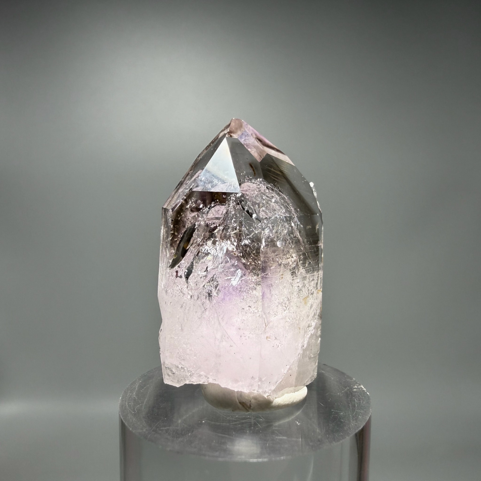 Huge Moving Bubble! Rare Golden Healer Brandberg Smoky Amethyst Enhydro Crystal