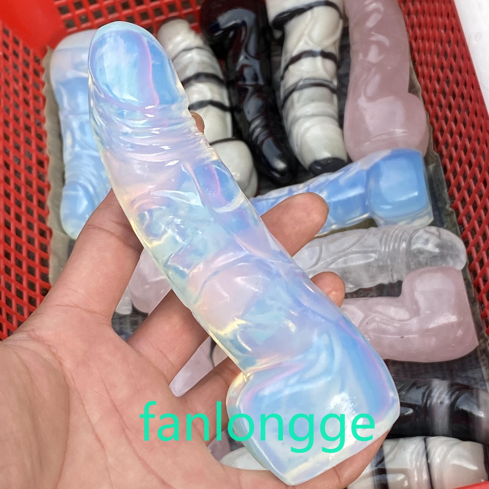 5.8″ Opalite Male Penis Quartz Crystal Skull Massager Reiki Gem 1pcs