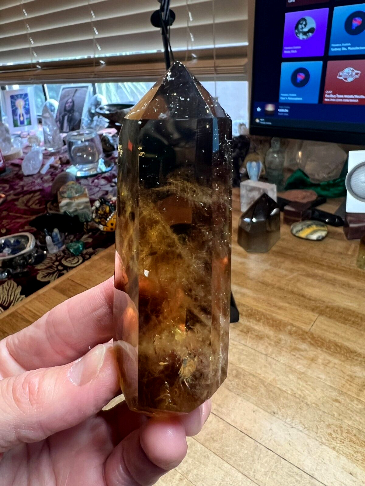 Rare Citrine Smokey Phantom DBL Terminated Crystal Point Zambia Africa 441