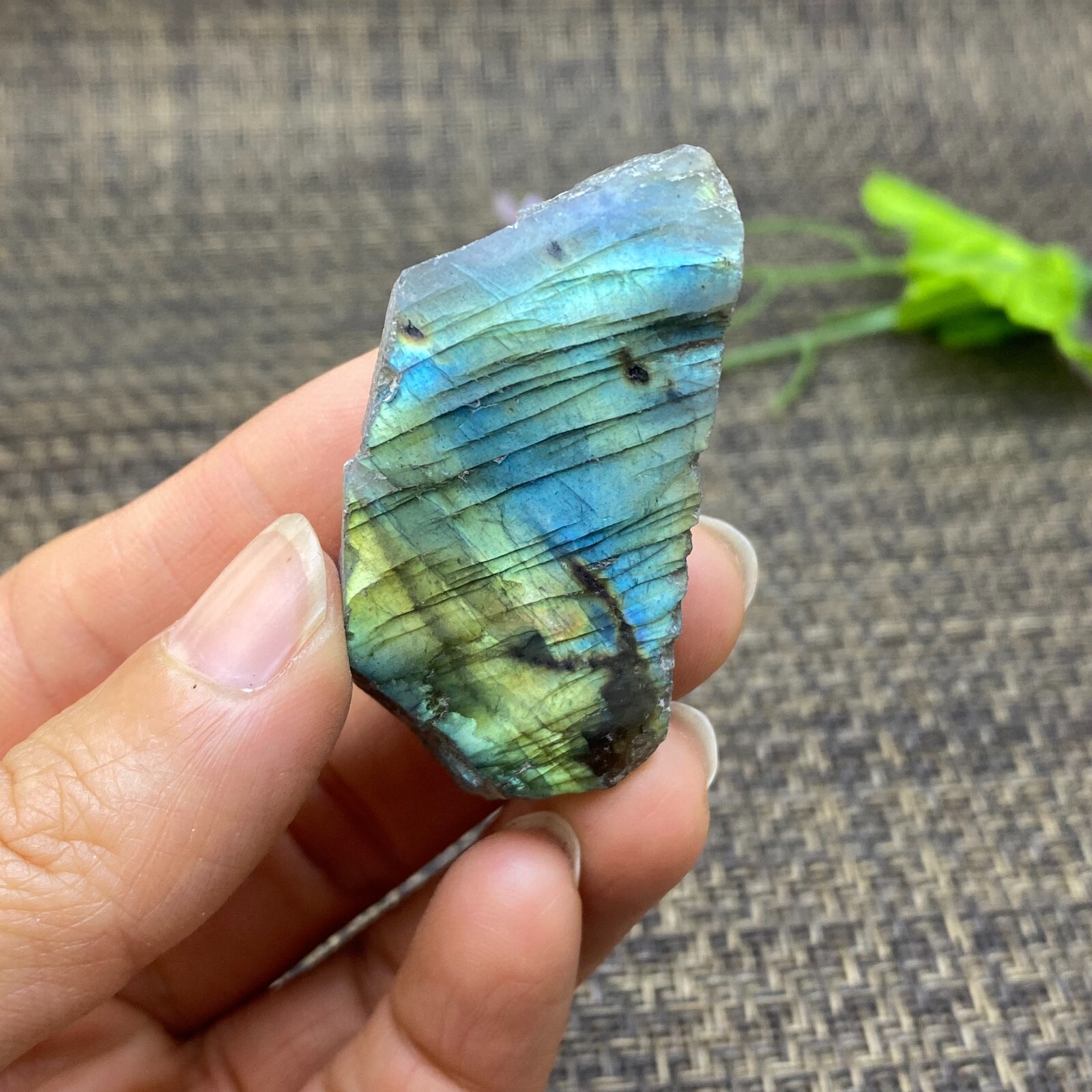 3Pcs Top Labradorite Crystal Stone Rough Mineral Specimen Healing 121.8g