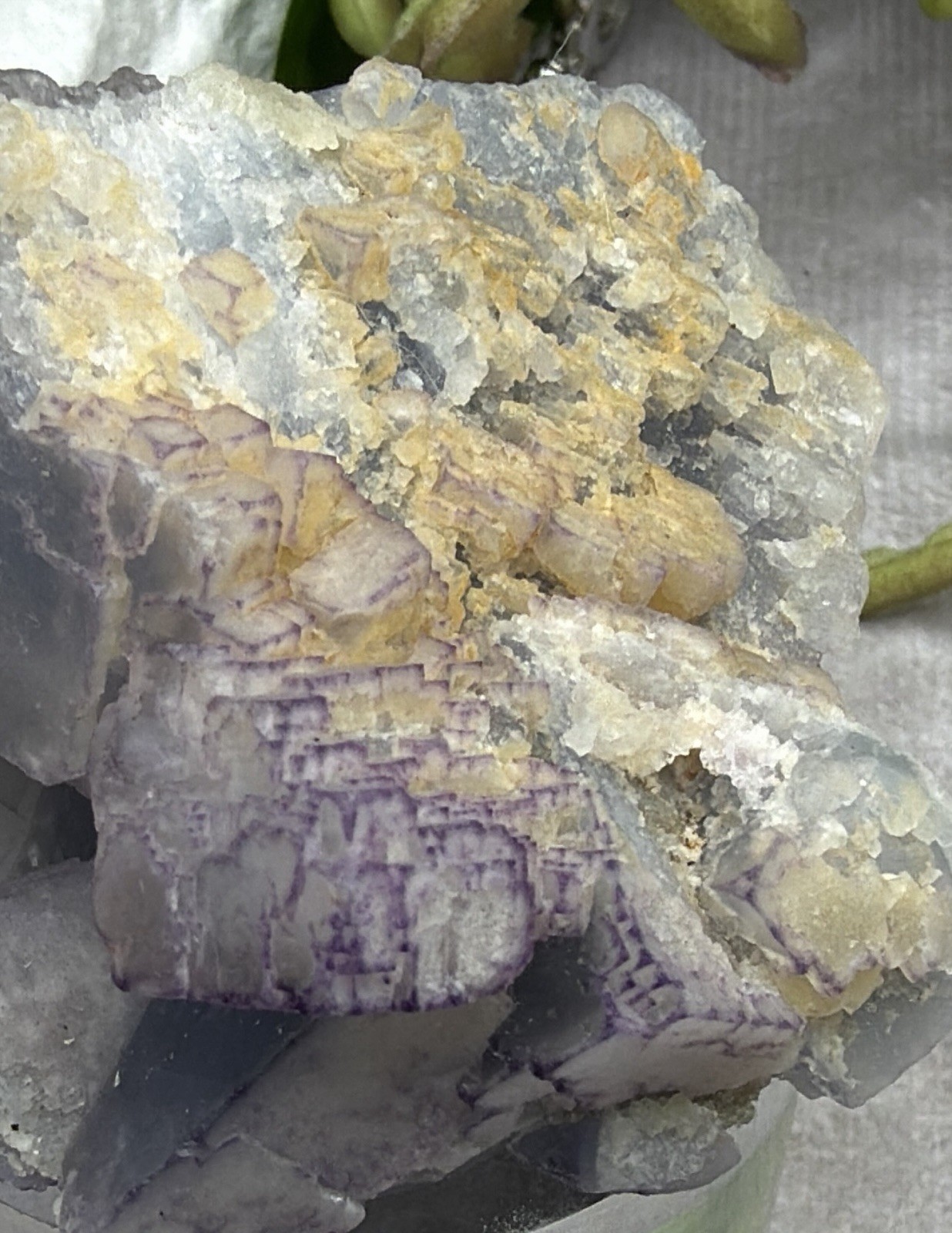 Crystal 96g Purple Blue Clear Fluorite Cluster Cube Specimen Mineral Raw