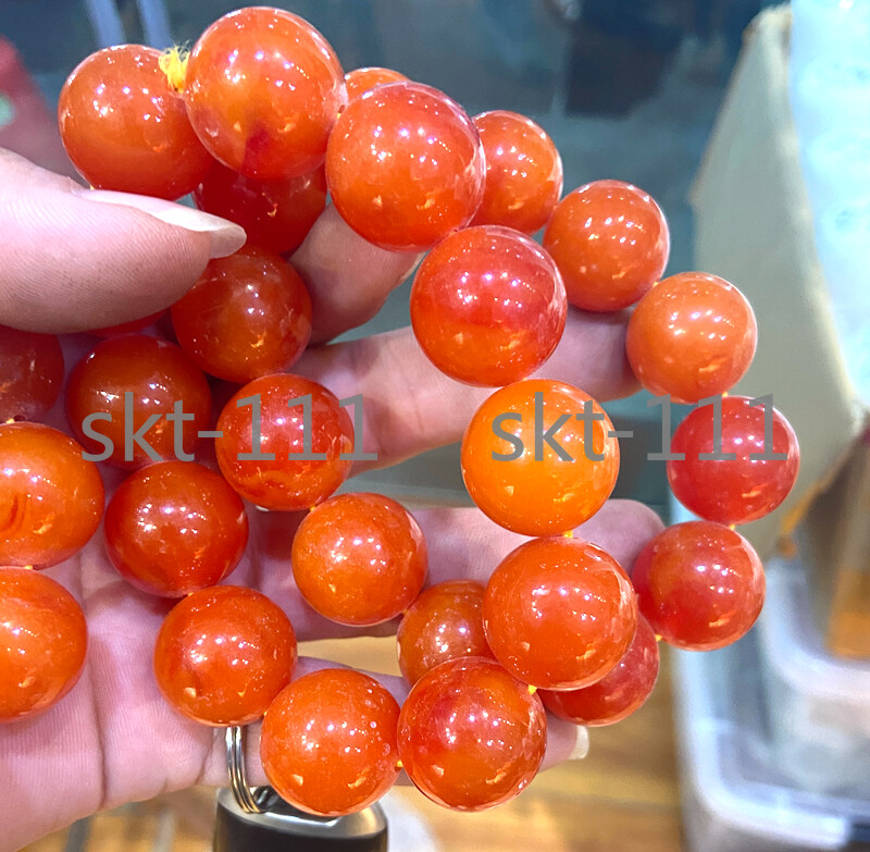 Certificate Natural Mexico Succinum beeswax Amber Bracelet 7.5“ 16-20mm