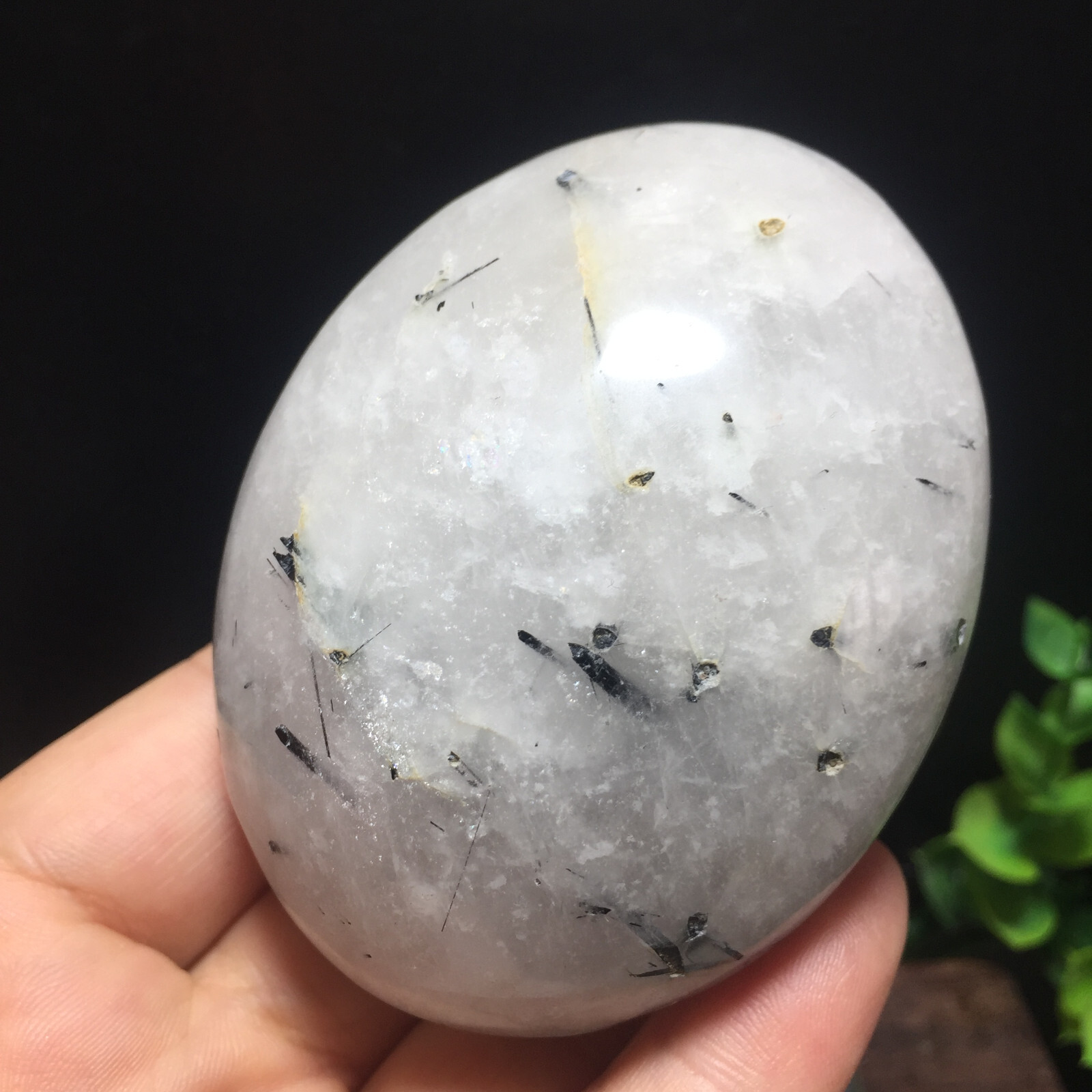 205g Natural black tourmaline quartz crystal symbiotic mineral specimen 11