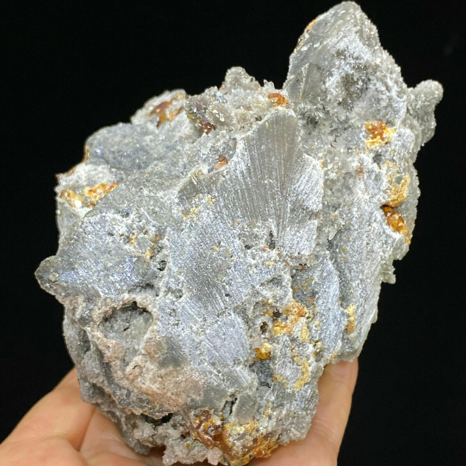 285g Natural Red Spherical Sphalerite & Quartz Crystal Mineral Specimen