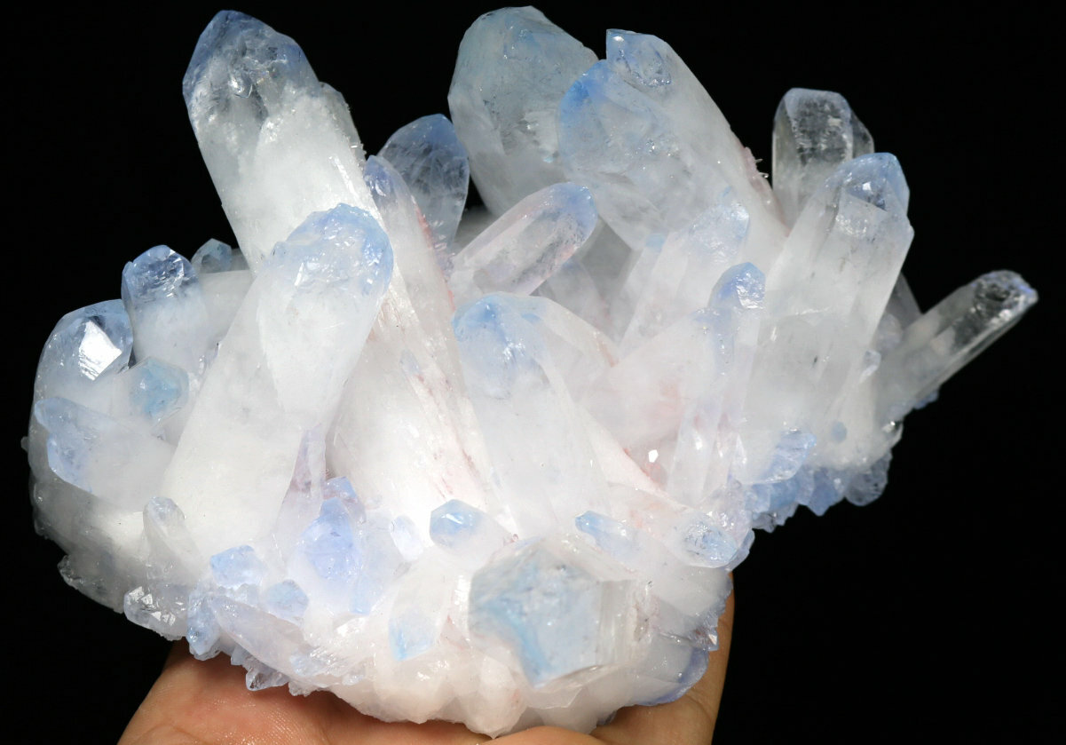 1.69lb Rare Beatiful Blue Tibetan Ghost phantom Quartz Crystal Cluster Specimen