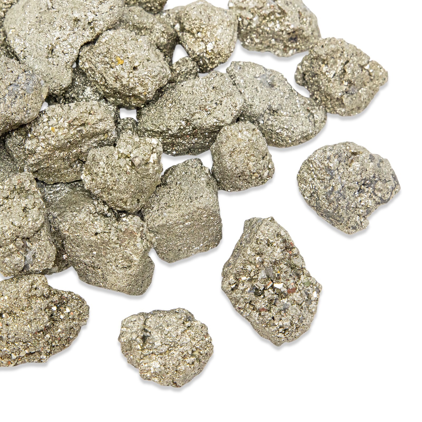 Raw Pyrite Crystals – Medium Chunks 1″ to 2″ – Pyrite Gemstones Bulk from Peru