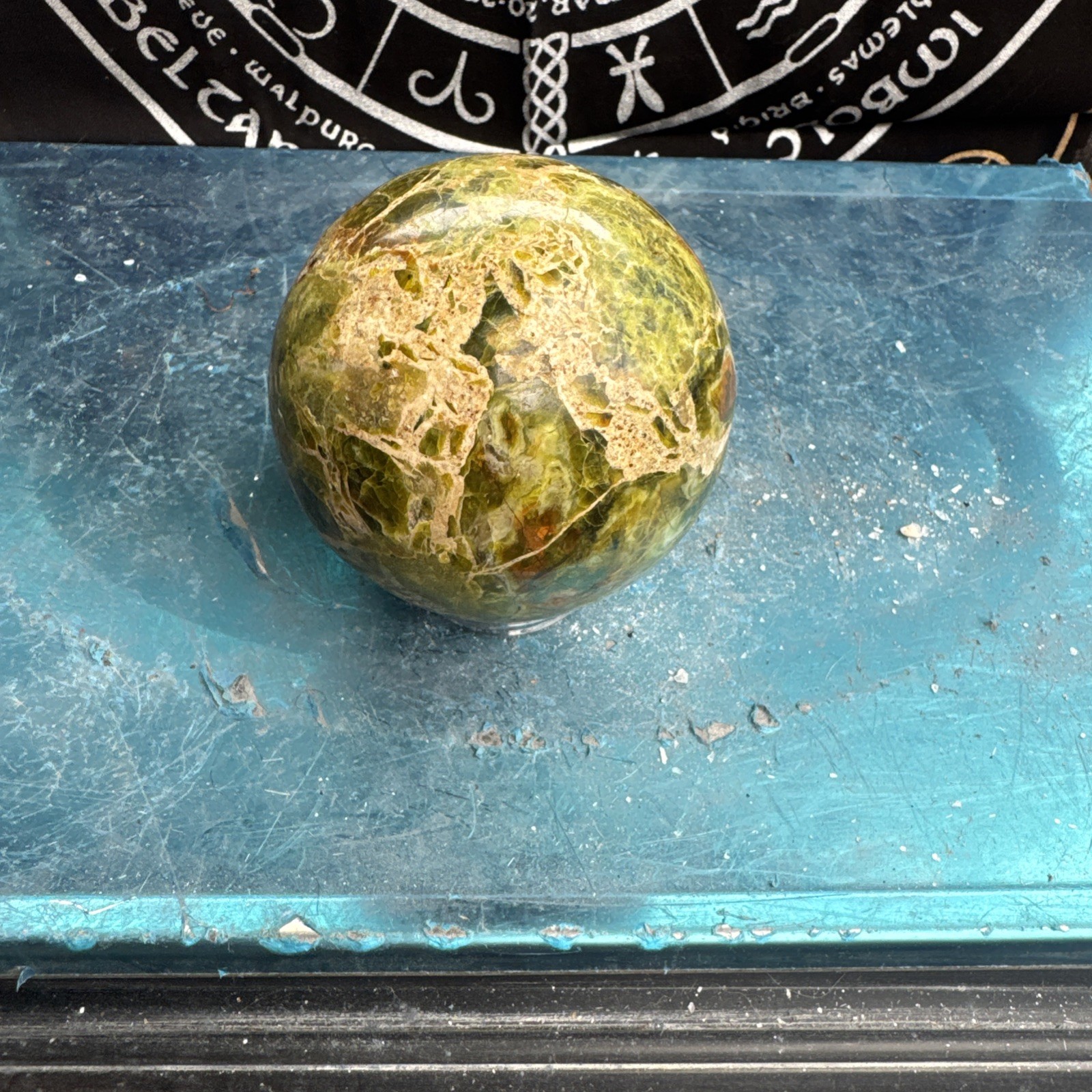 Green Opal Sphere From Madagascar 645 Grams 8 cm Approx DRZ4#3