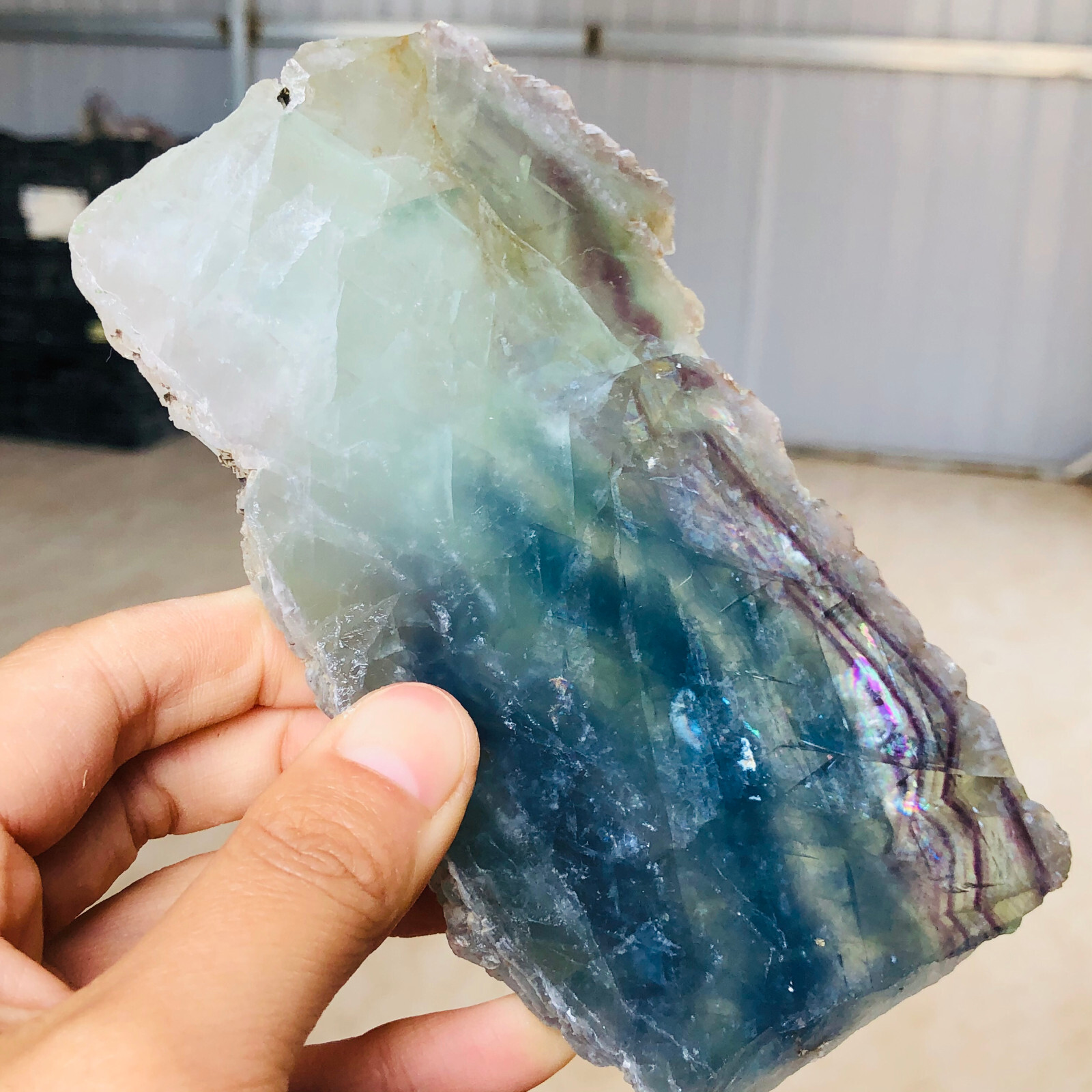339g Natural colorful rainbow fluorite sections Mineral specimens Ornament S362