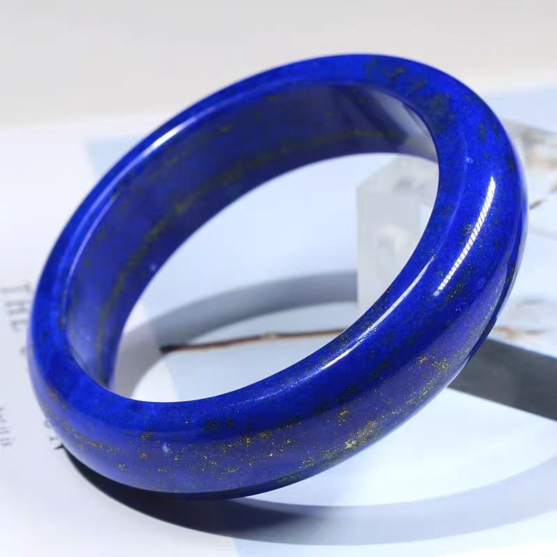 Natural Blue Lapis Lazuli Gemstone Crystal Fashion Bangle Inner Diameter 61mm