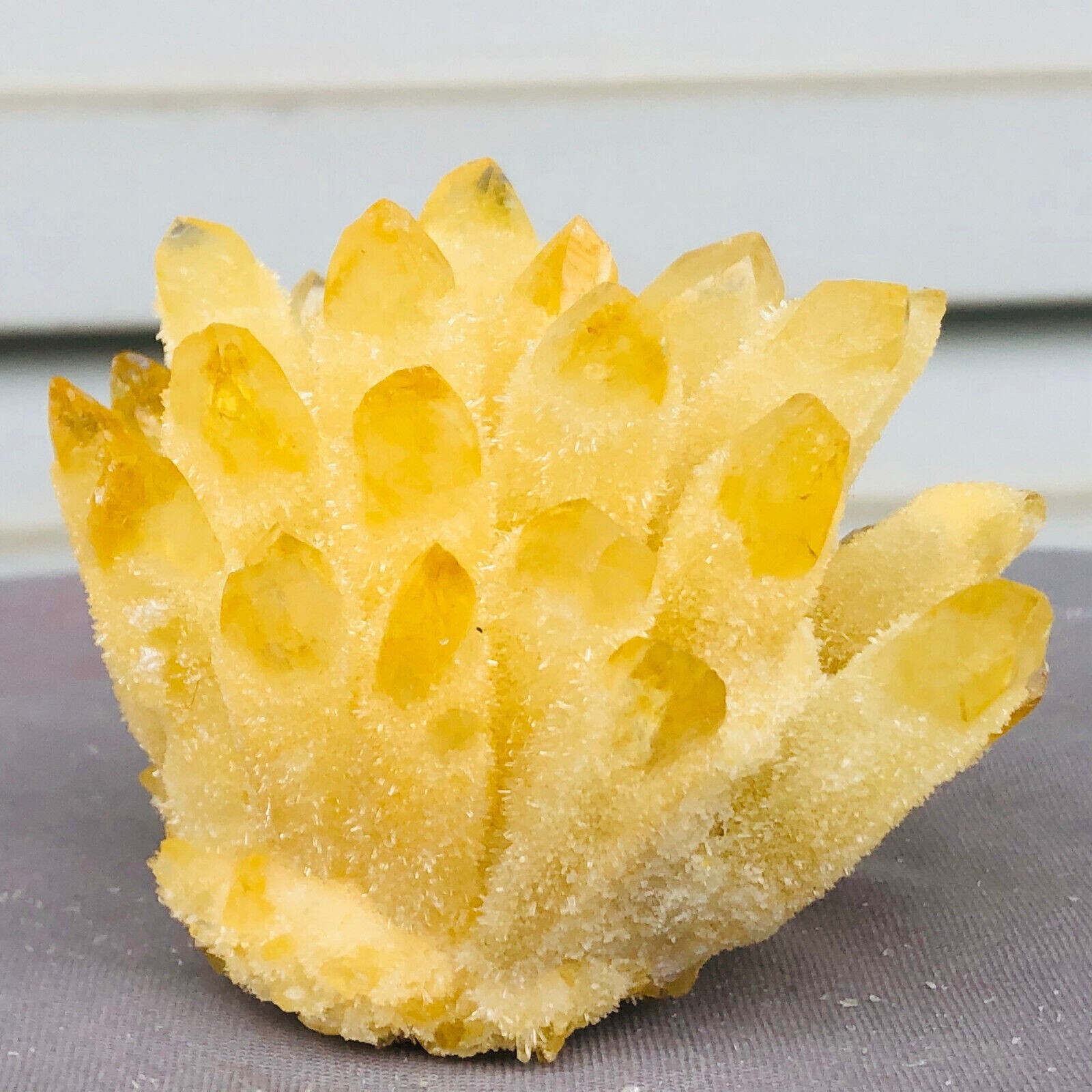 310g+ Raw Aura Citrine Phantom Cluster Titanium Geode Quartz Crystal Specimens