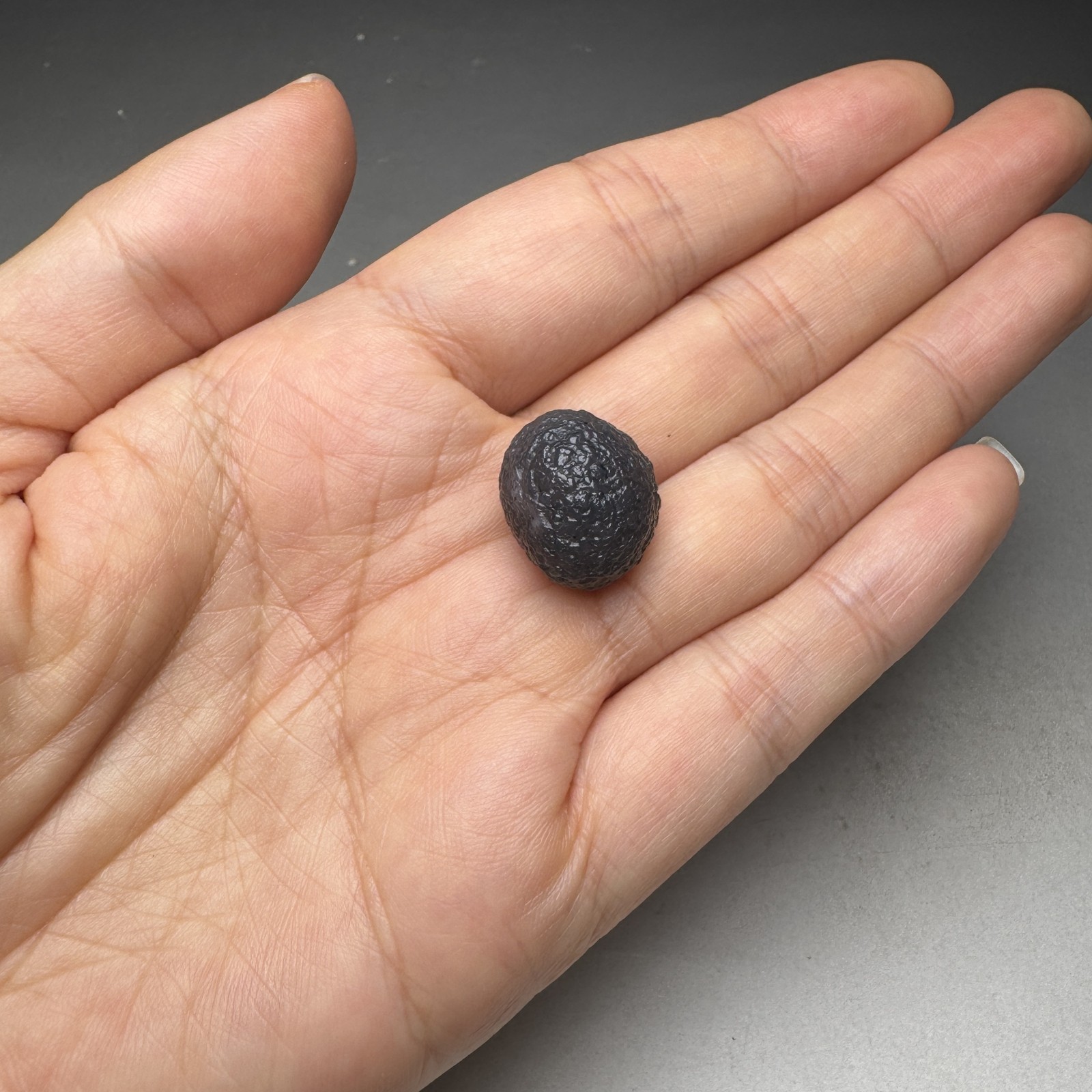1.7cm/5.4G Raw Round Alxa Gobi Eye Agate Bead, All Natural, Oily Luster-6482