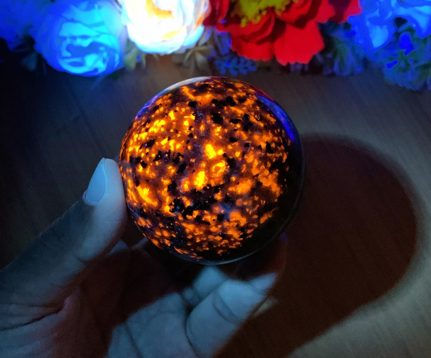 300g+ Natural Yooperlite stone ball quartz sphere crystal healing 1x