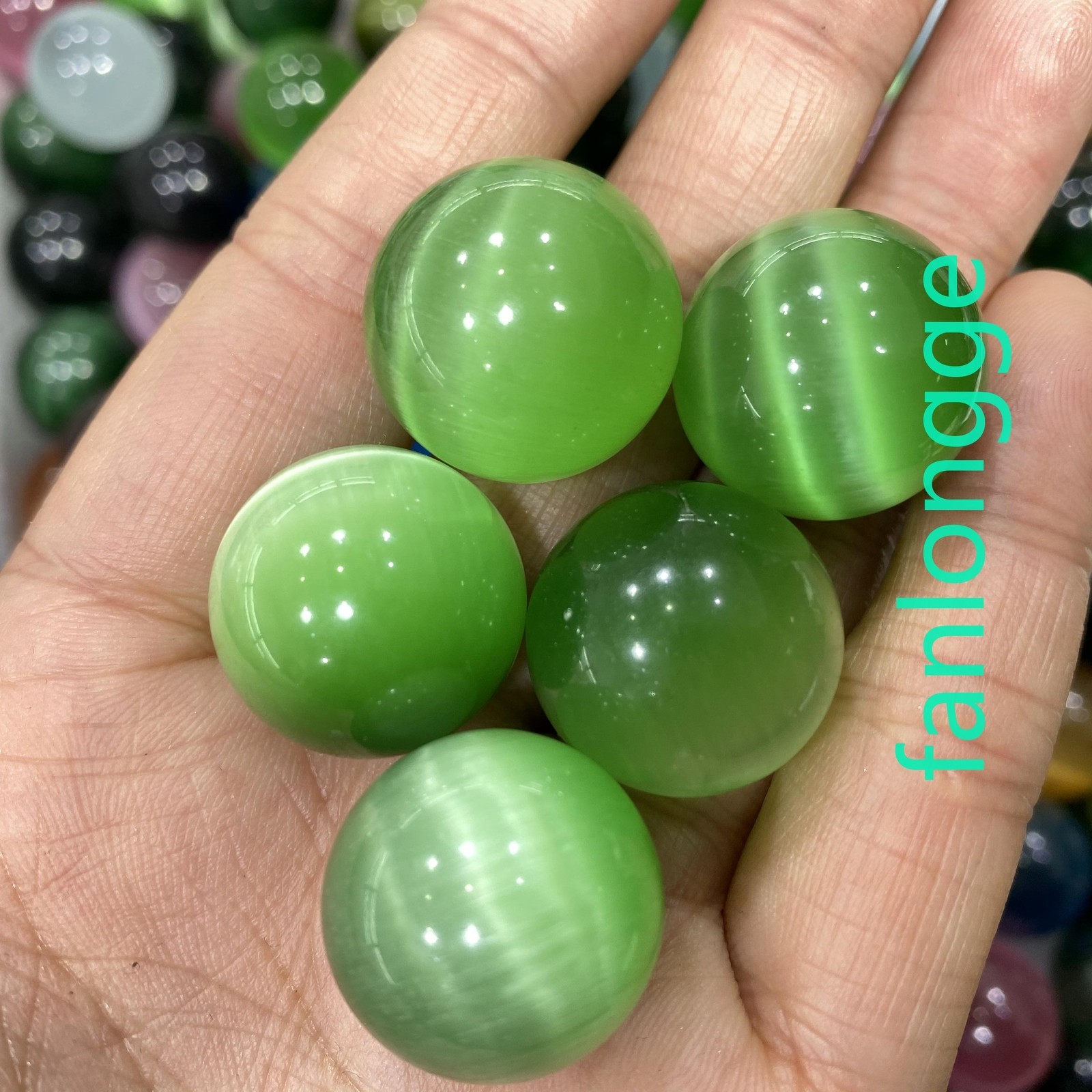 5pc Wholesale Cat’s eye Ball Quartz Crystal Sphere Gem Healing 20mm