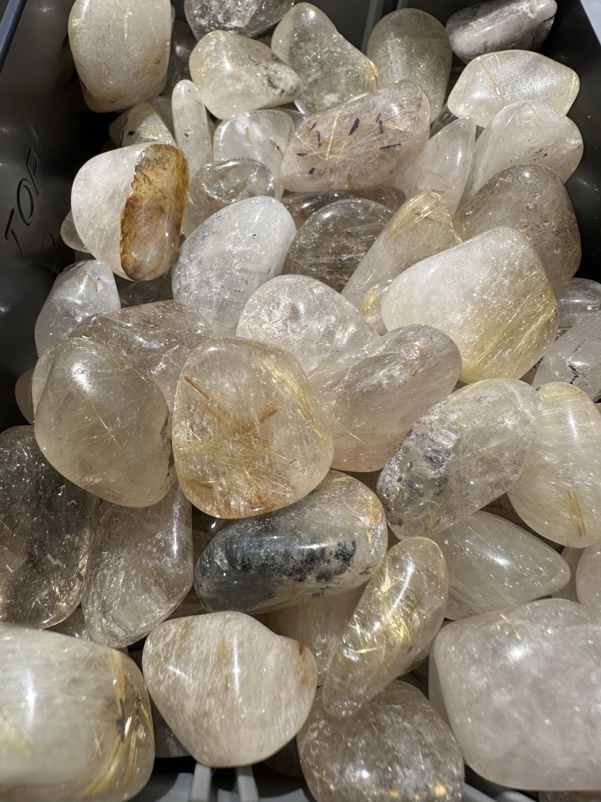 Golden Rutilated Quartz Tumbled Stone – Polished Natural Gold Rutilated Quartz