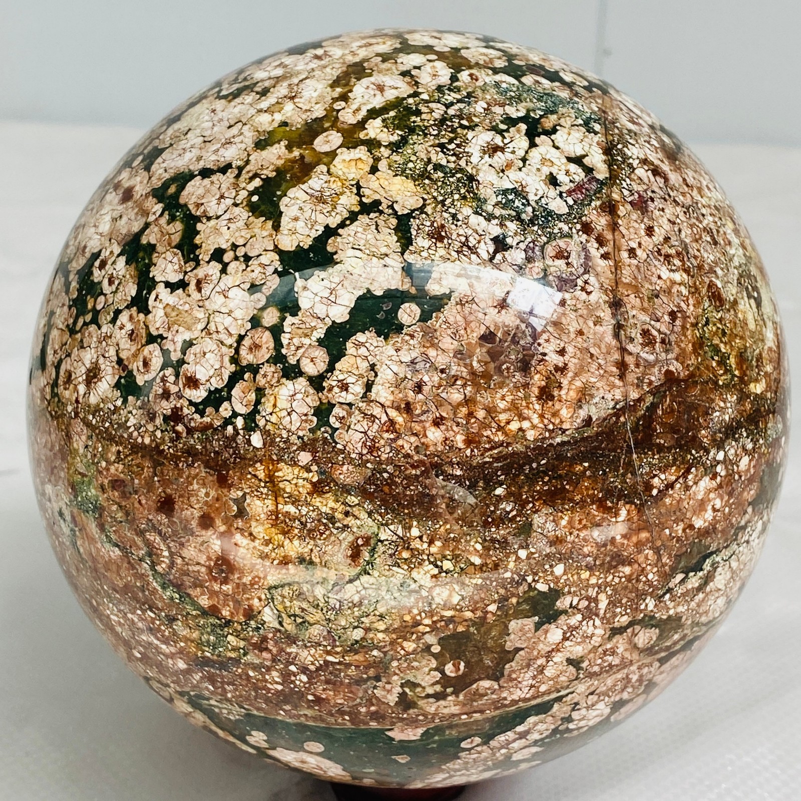 Natural Polished Pink cherry blossom agate BALL Madagascar 3960G (8.73LB)